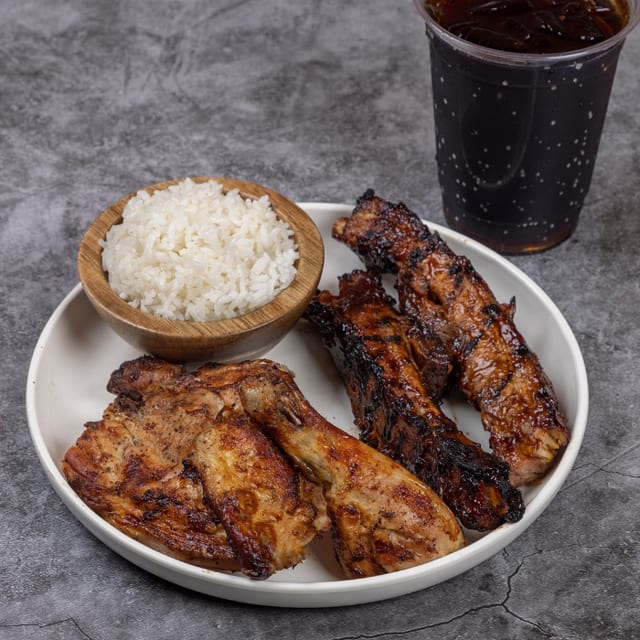 CHICKEN AND RIBS MEAL.